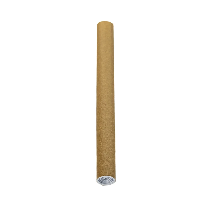 vertical view of one brown one hundred nine millimeter pre rolled cone standing straight