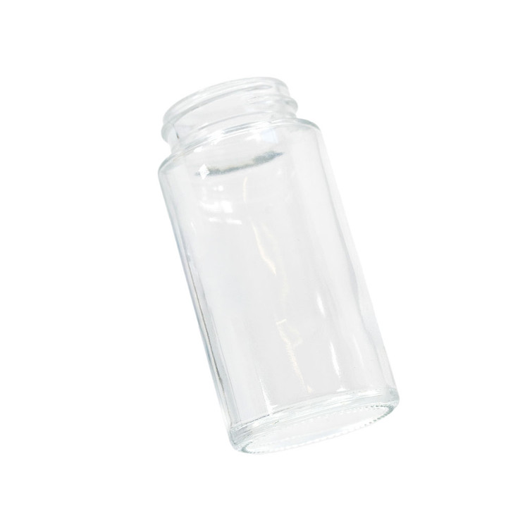 90 millimeter clear glass mini jar - fits 44 millimeter cap child resistant jar only 200 per case