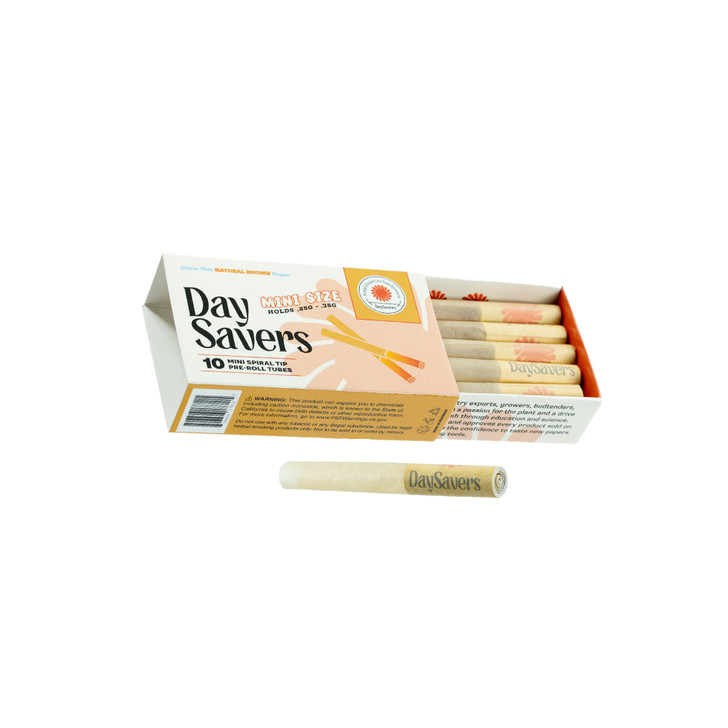 DaySavers Minis Natural Brown Artisan Pre Rolled Tubes - 10 Pack
