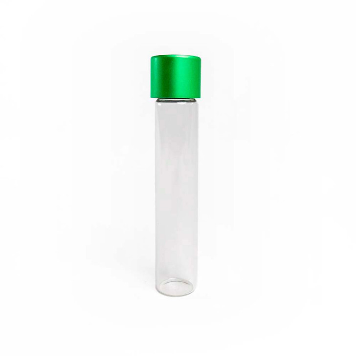 115mm Glass Pre-Roll Tubes with Child-Resistant Green Alumite Cap [400 tubes per Case]