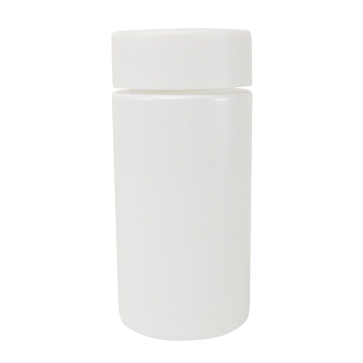 90 millimeter child resistant white glass mini jar with white cap 200 per case