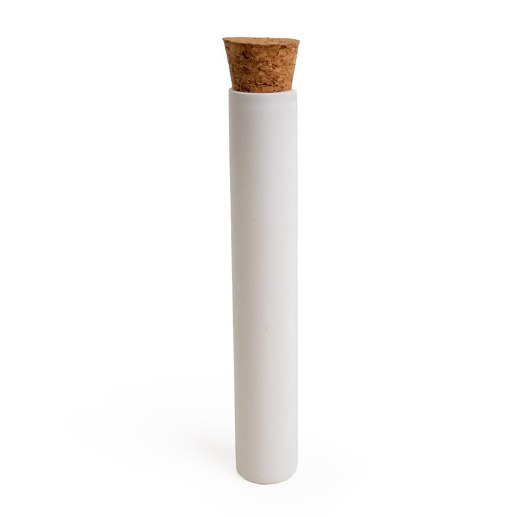 125 millimeter matte white glass tube with standard cork main