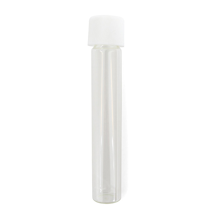 115mm Glass Pre-Roll Tubes with White Child Resistant Cap (Smooth) - [400 tubes per case]