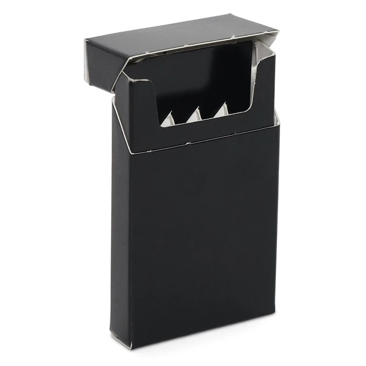  Unbranded Cigarette Boxes with Insert - Black - [Holds 5 84 or 70mm Pre-Rolls] - [100 per Case] 