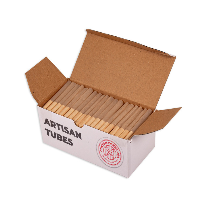 98mm Pre-Rolled Artisan Tubes - Spiral Tip - Natural Brown [200 Tubes]