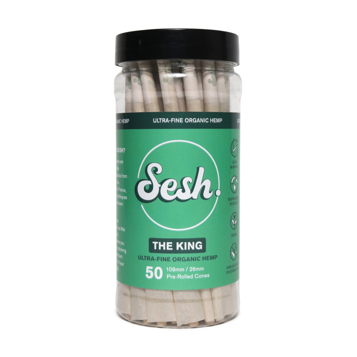 Sesh Ultra-fine Organic Hemp Pre-rolled Cones 109mm-king