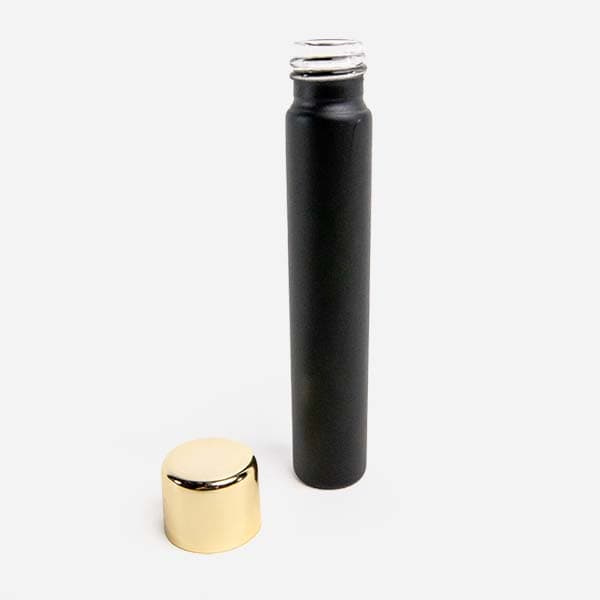 115mm matte glass with gold cap preroll packaging tube