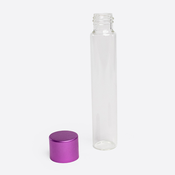 115mm clear tube with purple metallic top