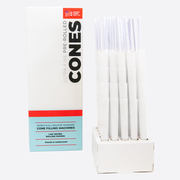 109mm Pre-Rolled Cone Refined White Paper with Wood Tip 