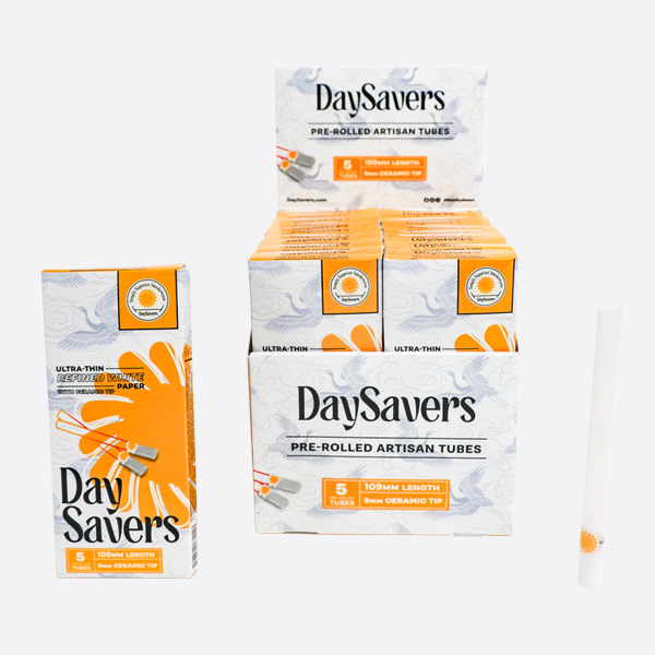 DaySavers 109mm Pre-Roll Tubes with a Ceramic Tip - Display Case