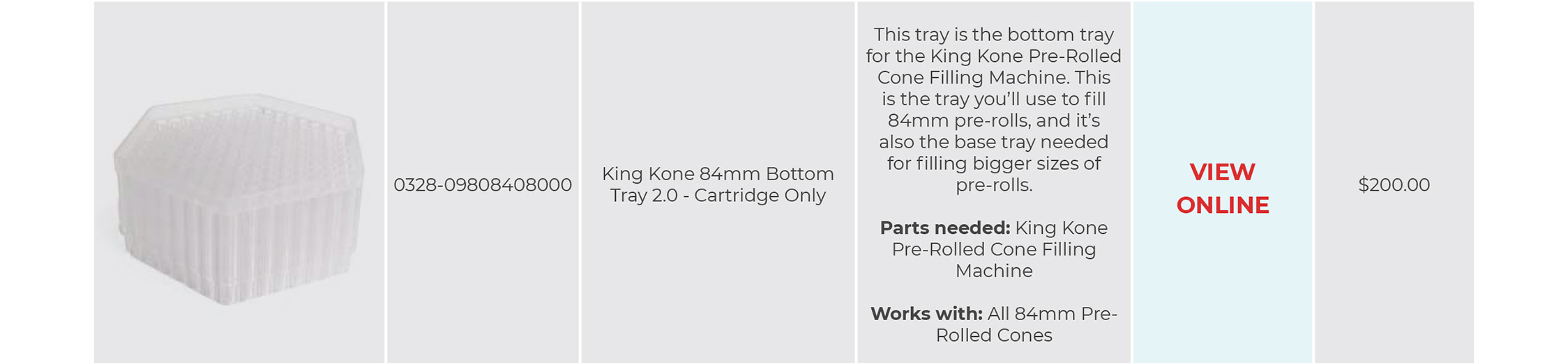  King Kone 84mm Bottom Tray 2.0 - Cartridge Only