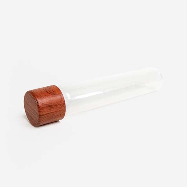 115mm clear tubes with wood caps