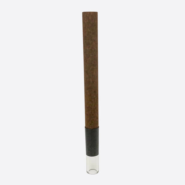 Pre-Rolled Tube Dark Brown Hybrid Hemp Wrap with Cylinder Glass Tip