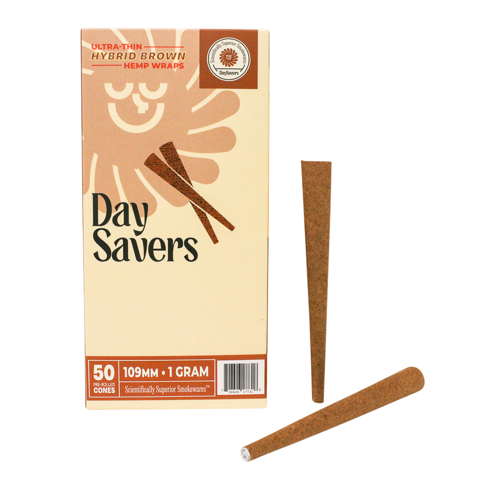 DaySavers 1 Gram King Size Brown Hybrid Hemp Blunt Wrap Pre