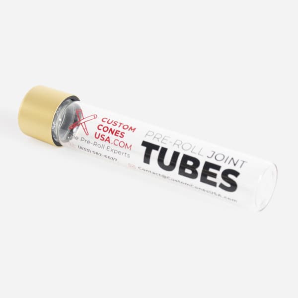 115mm clear tube with gold metallic top