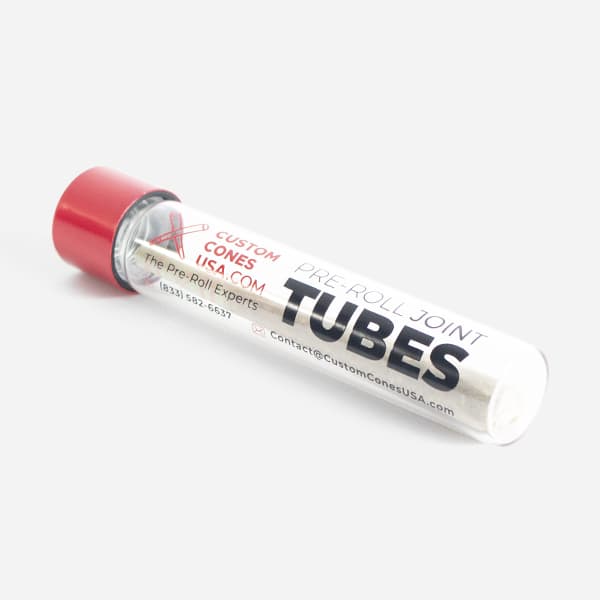 115mm clear tube with red metallic top