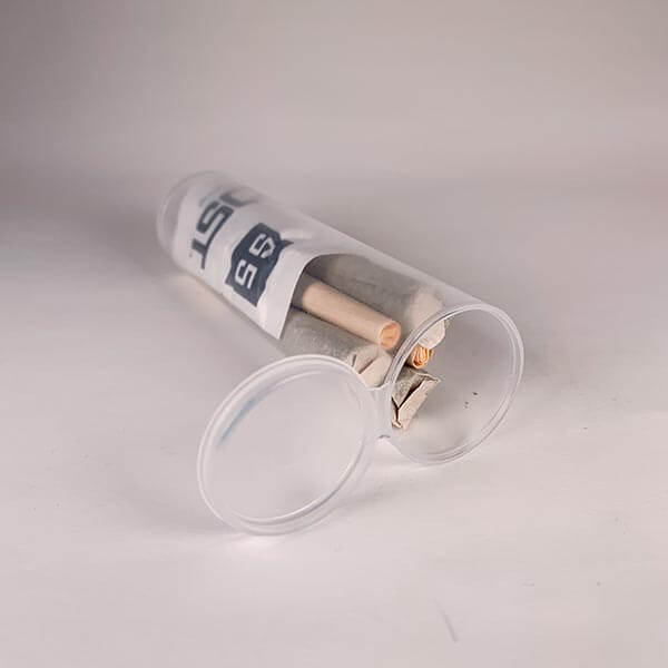 3 pack 114mm white pre roll tube with lid open