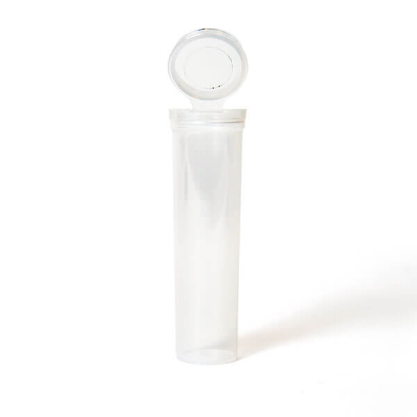 3 pack 114mm clear pre roll tube with lid open