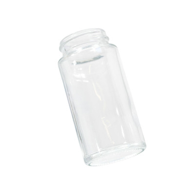90 millimeter clear glass mini jar - fits 44 millimeter cap child resistant jar only 200 per case