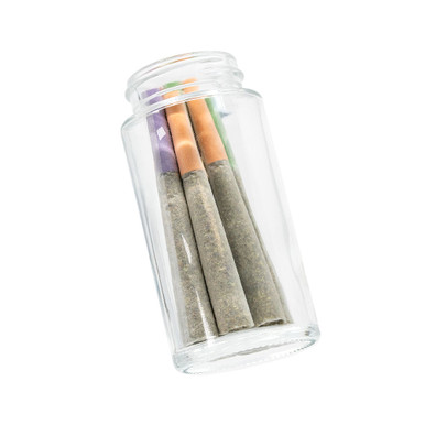 90 millimeter clear glass mini jar - fits 44 millimeter cap child resistant jar only 200 per case