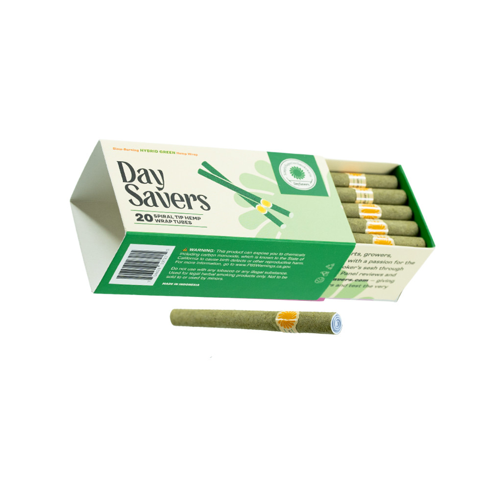 DaySavers Half Gram 1 1/4 Pink Hybrid Hemp Blunt Wrap Artisan Pre Rolled  Tubes with Spiral Filter Tips [Pack of 10 Tubes]