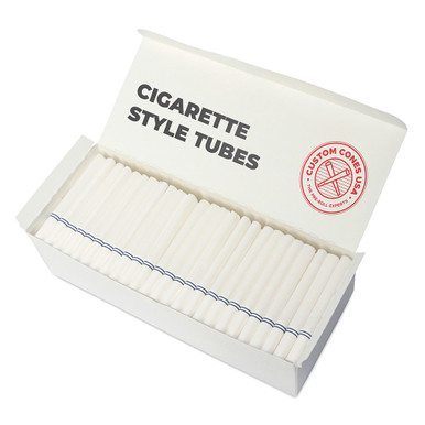 Cigarette Style Tubes - High Flow Filter, White Hemp Paper, Black