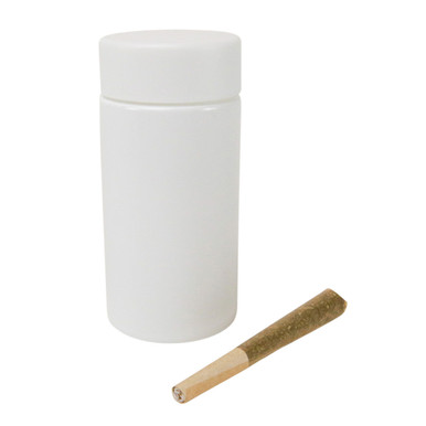 90 millimeter child resistant white glass mini jar with white cap 200 per case