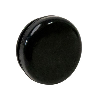 smooth black silicone cap with glossy domed top used to seal glass pre roll tubes