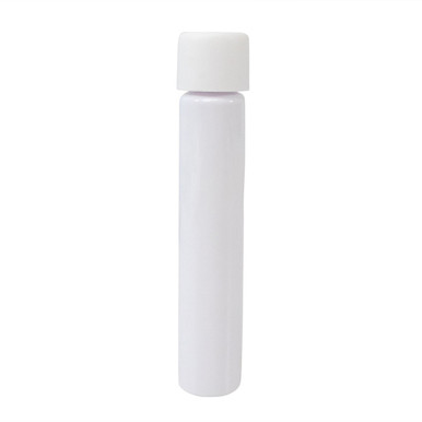 115 millimeter white pet plastic pre roll tube with smooth white child resistant cap front