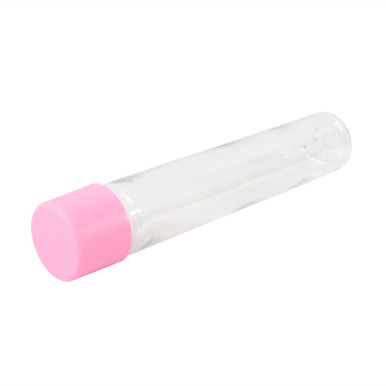 115 millimeter clear pet plastic tube with 22 millimeter matte pink smooth cr cap front side