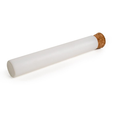 125 millimeter matte white glass tube with standard cork right