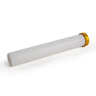 125 millimeter matte white glass tubes with champagne cork right