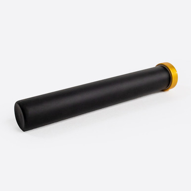 125 millimeter matte black glass tubes with champagne cork right