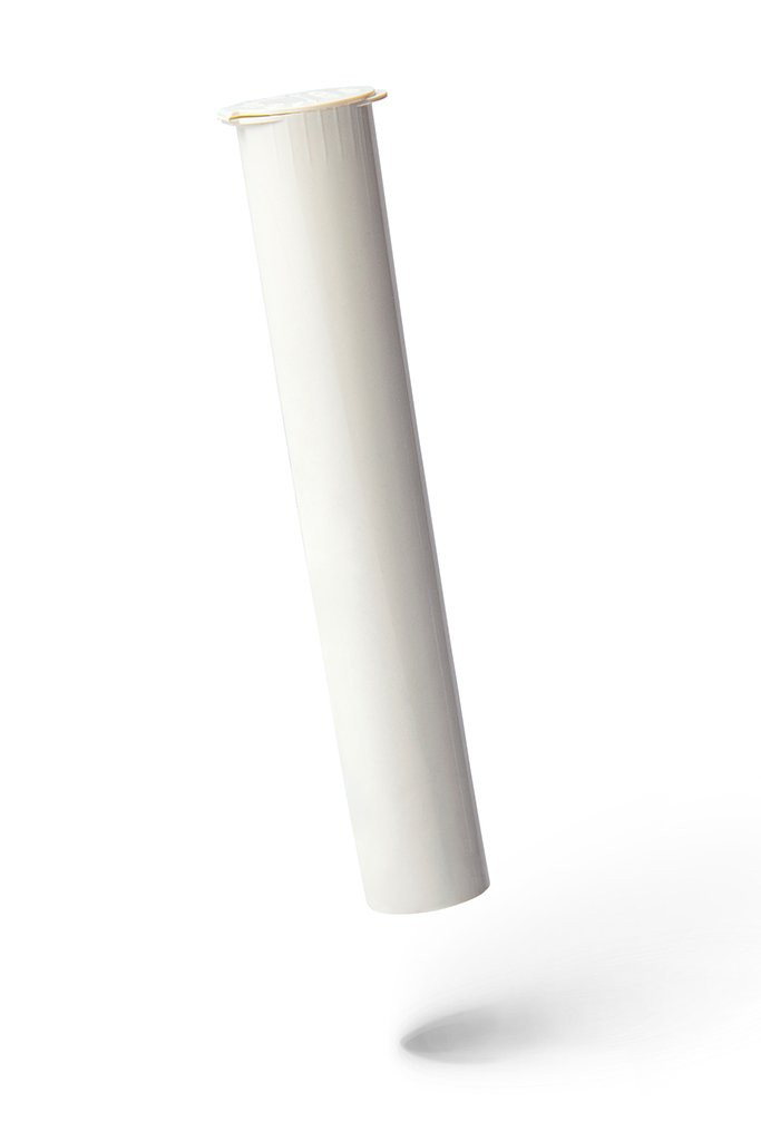 116mm Compostable Pop-Top Tube - White - Child Resistant [800