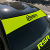 Premium Auto Styling Logo Windshield Banner | Neon Yellow Base - Gloss Black Logo