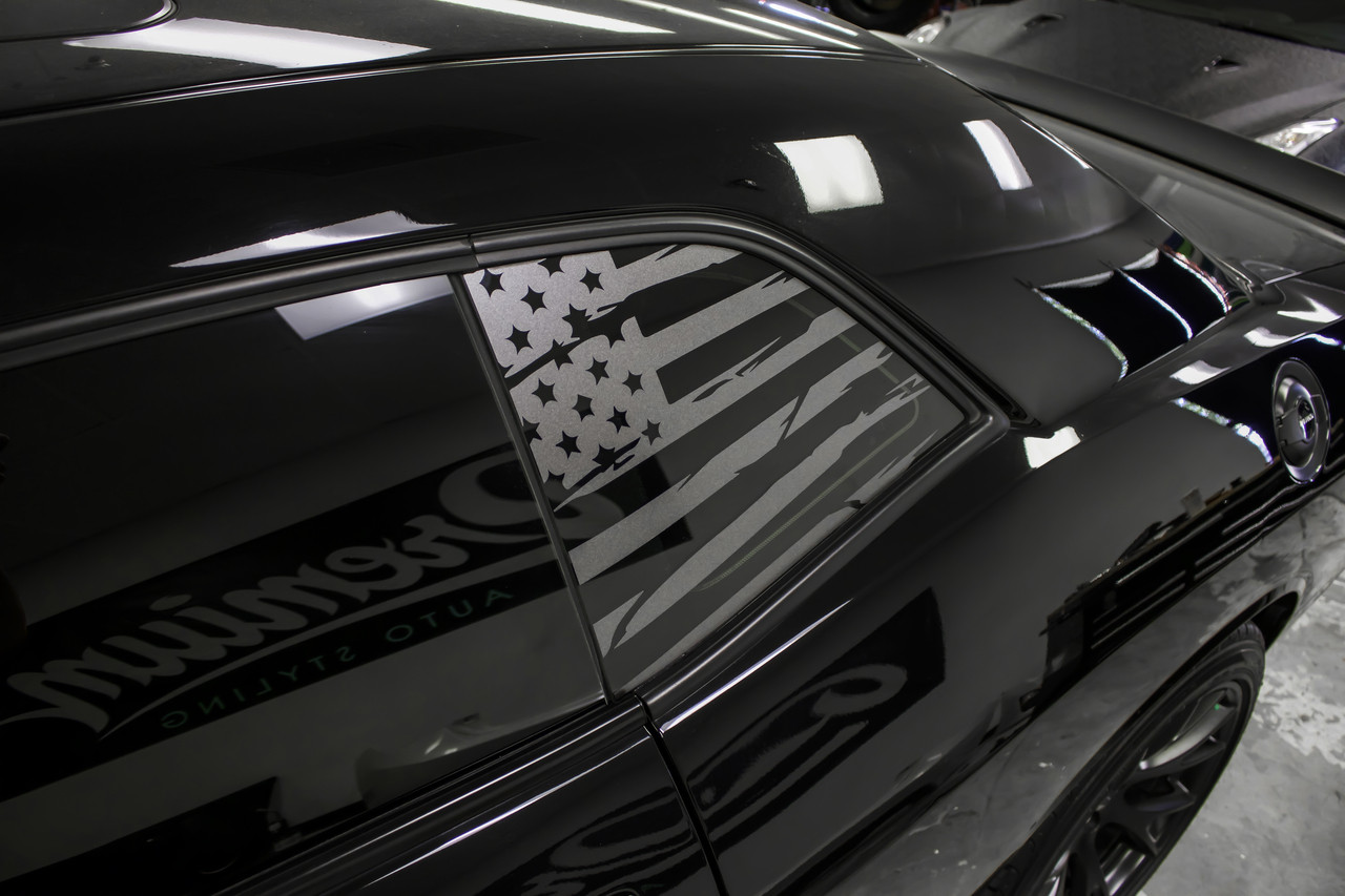 Dodge Challenger American Flag Window Decal 2008 2018