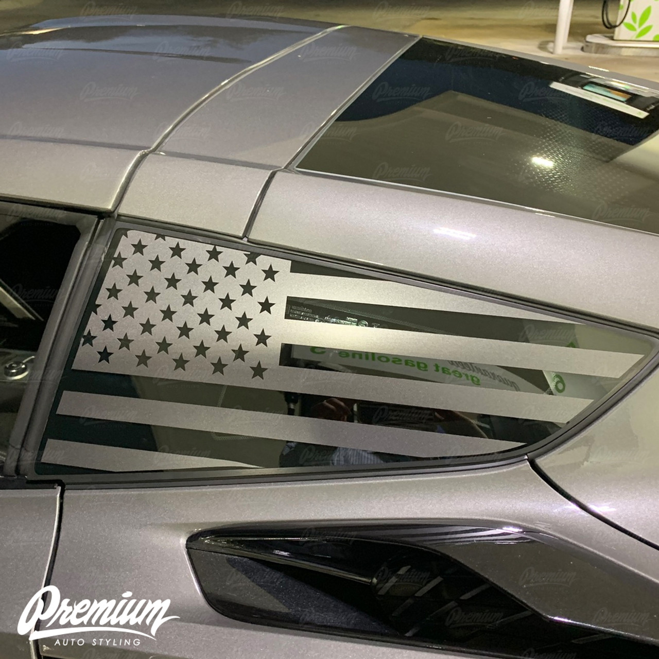 American Flag Quarter Window Decal Set (2014–2019 Corvette C7)