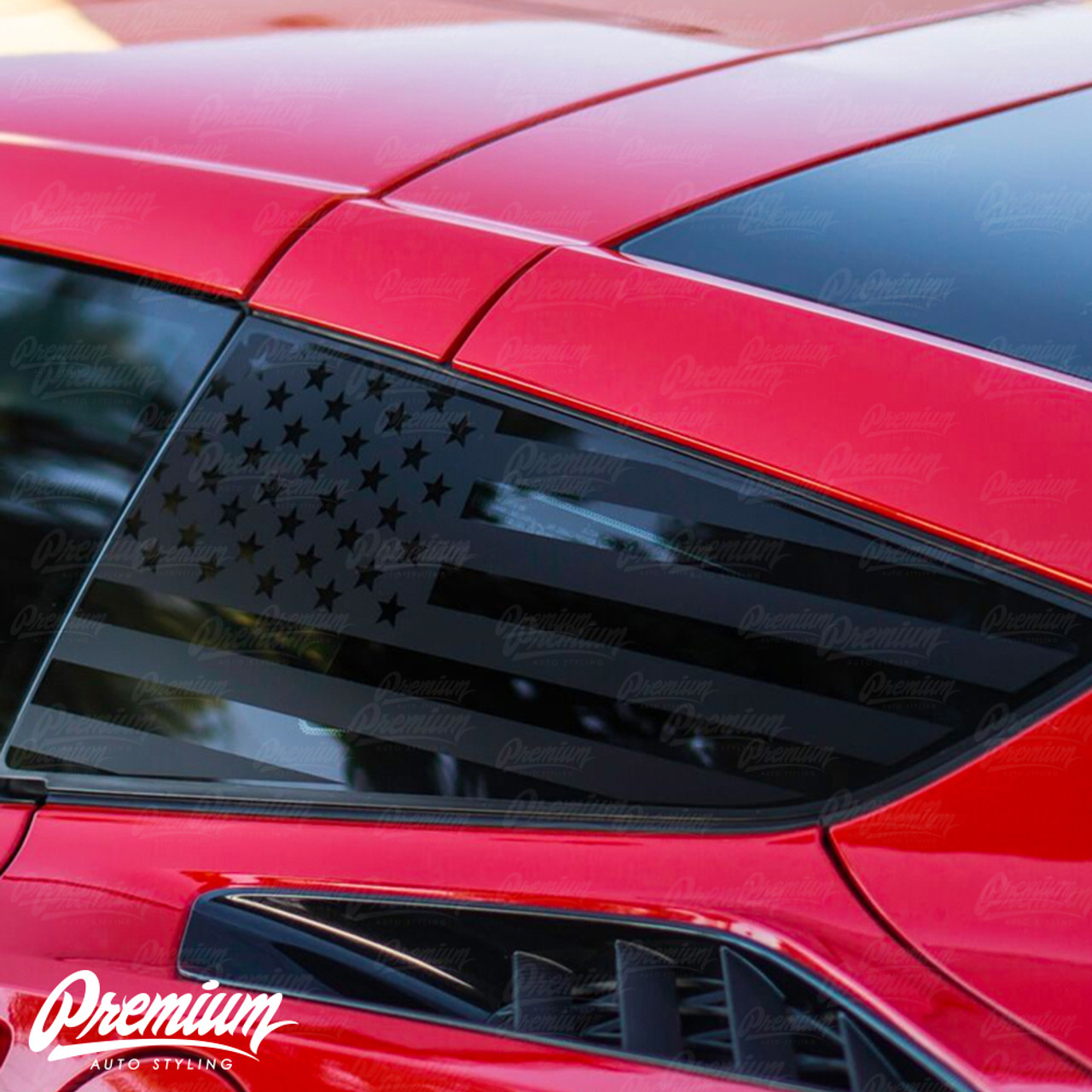 American Flag Quarter Window Decal Set (2014–2019 Corvette C7)