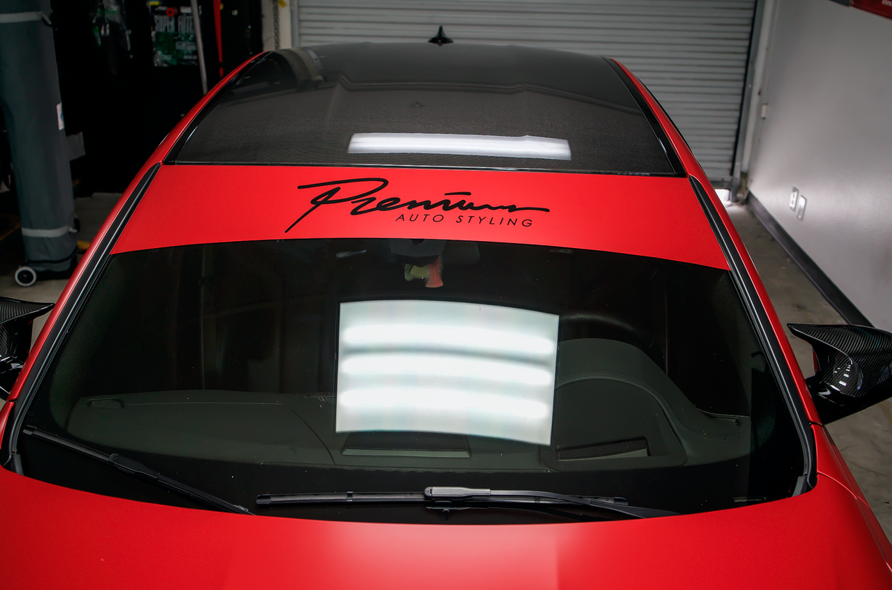 Fast Script Windshield Banner (Satin Red / Gloss Black Fast Script Windshield Banner (Satin Red / Gloss Black