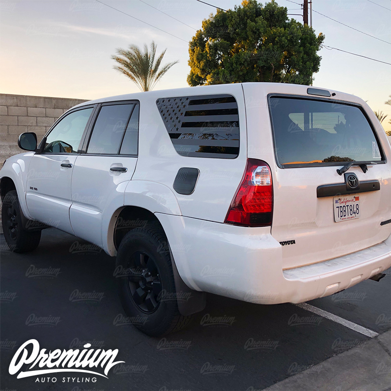 3rd Windows Distressed USA FlagDecals For 2003-2009 Toyota 4Runner Custom Design XR1-TF4.A