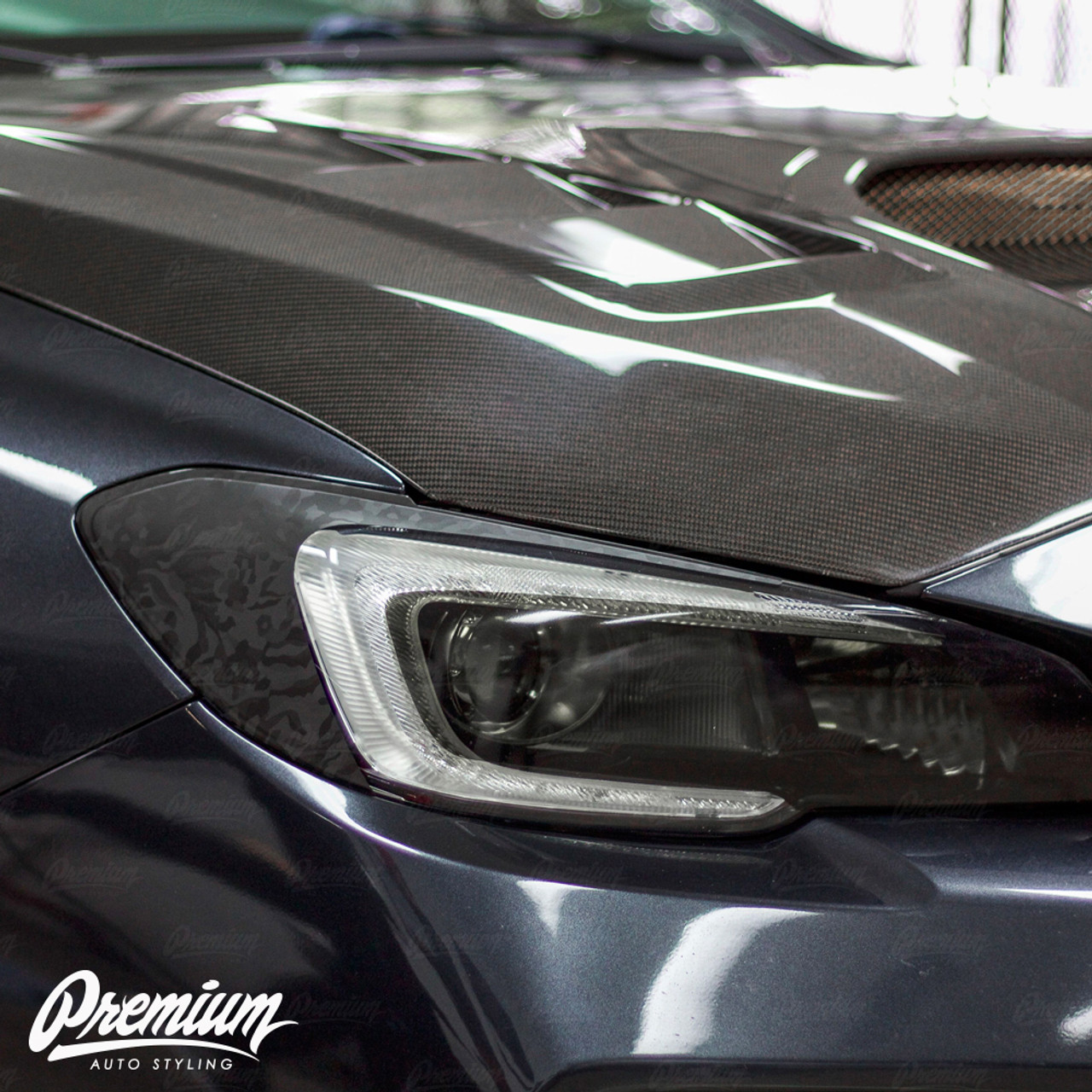 Headlight Amber Delete With Eyelid Vinyl Overlay Shadow Black Subaru Wrx Sti 15 17 Premium Auto Styling