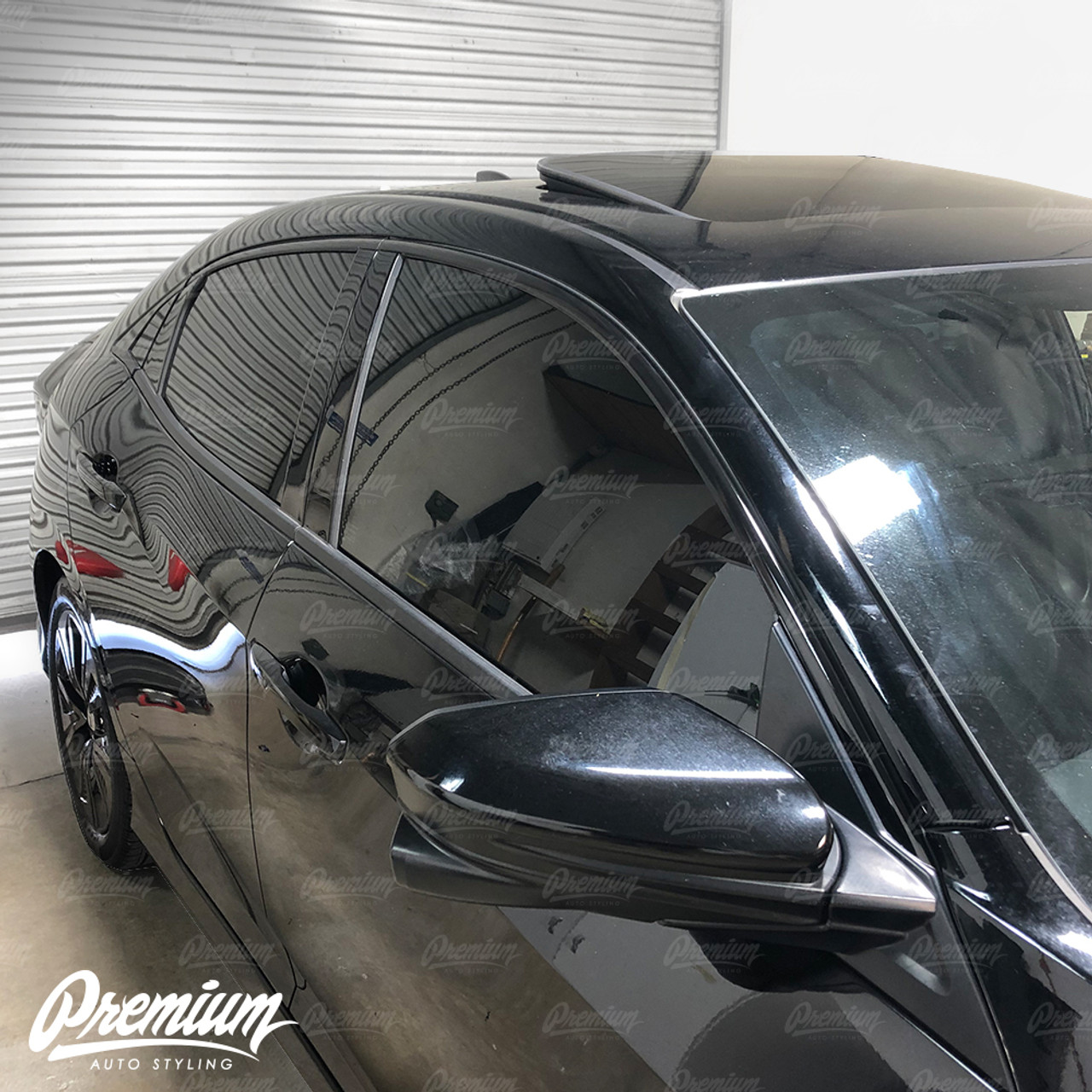 Window Trim Chrome Delete Vinyl Overlay Kit Gloss Black