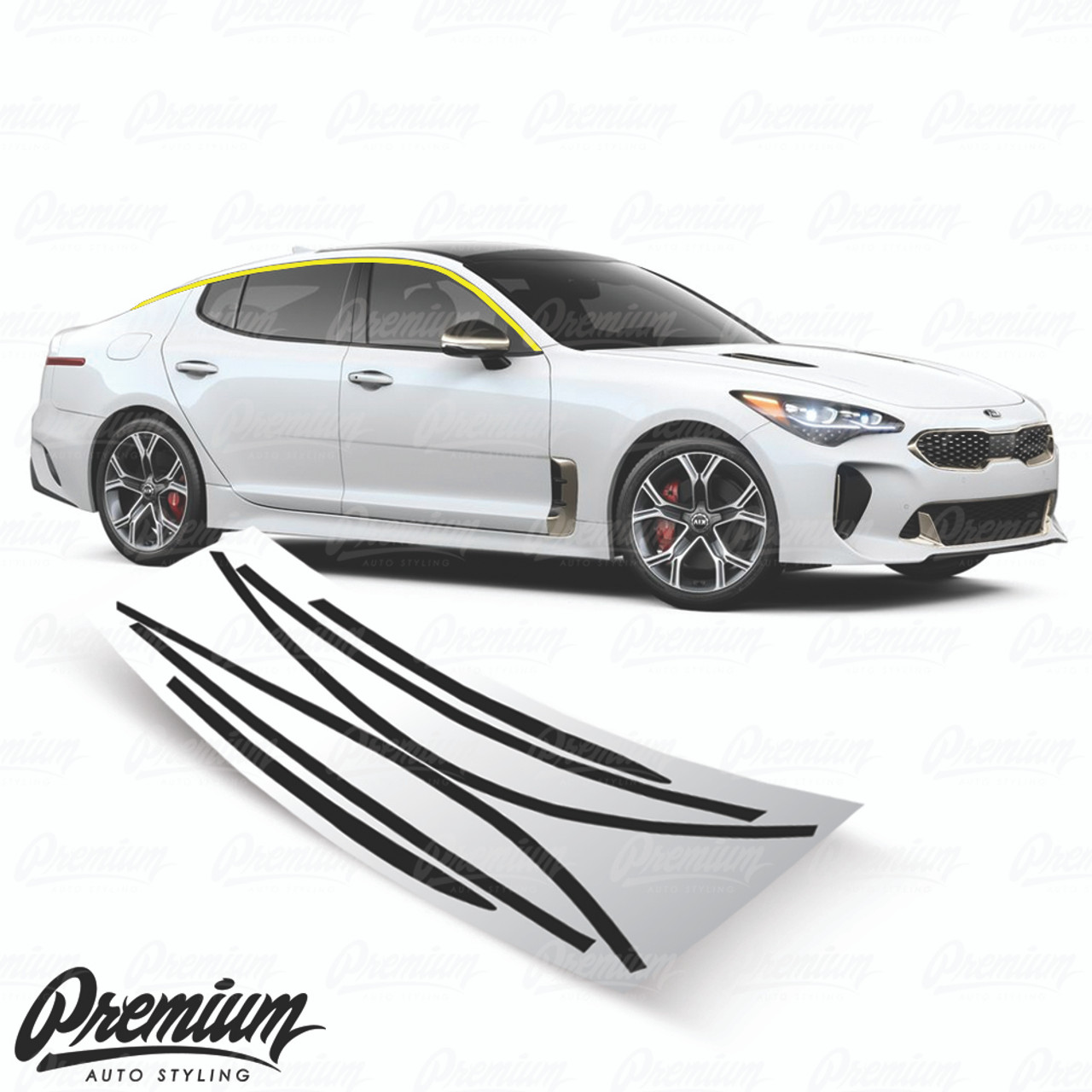 Window Trim Chrome Delete Vinyl Overlay Kit - Gloss Black