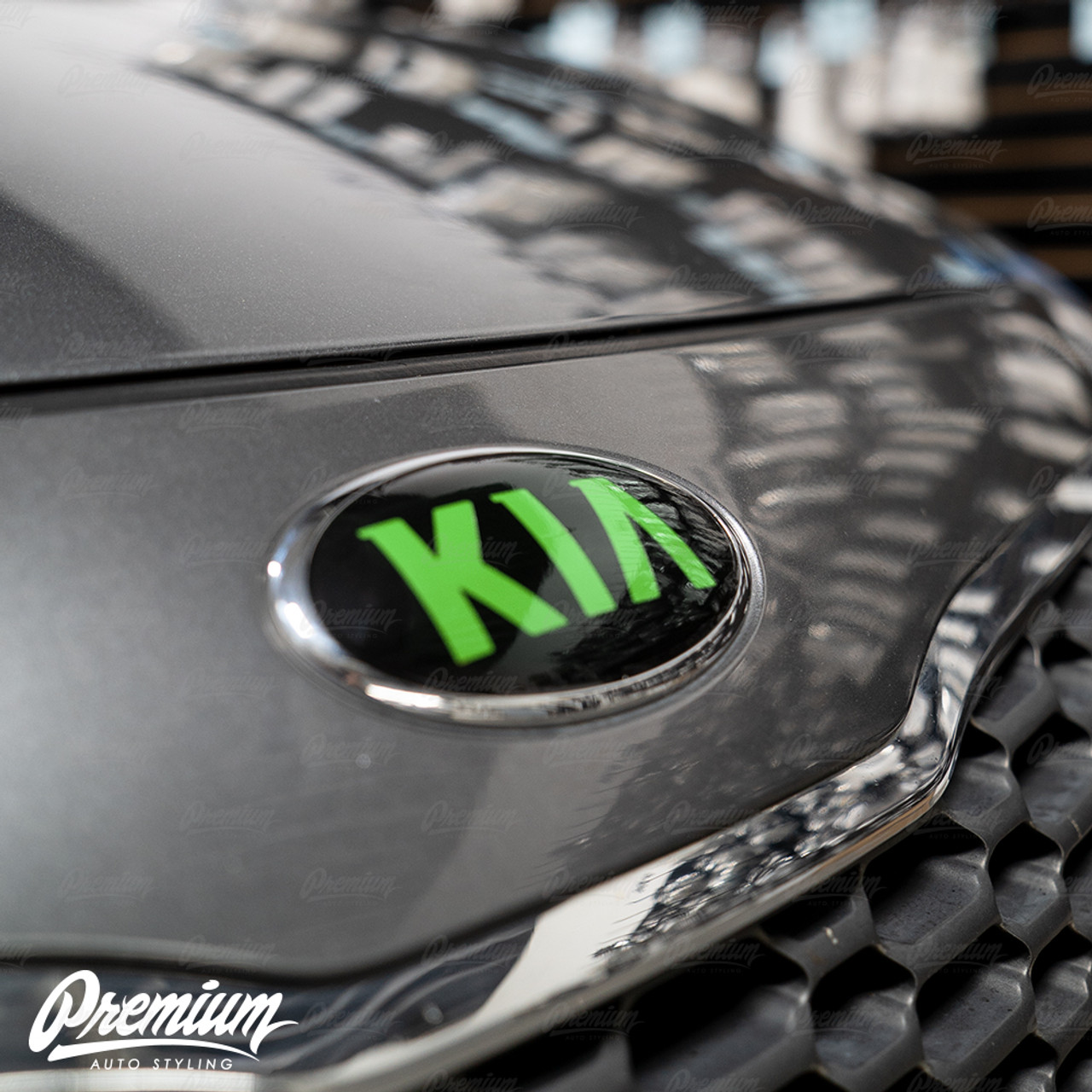 2014-2016 Kia Forte Hatchback  Front & Rear Emblem Vinyl Overlay