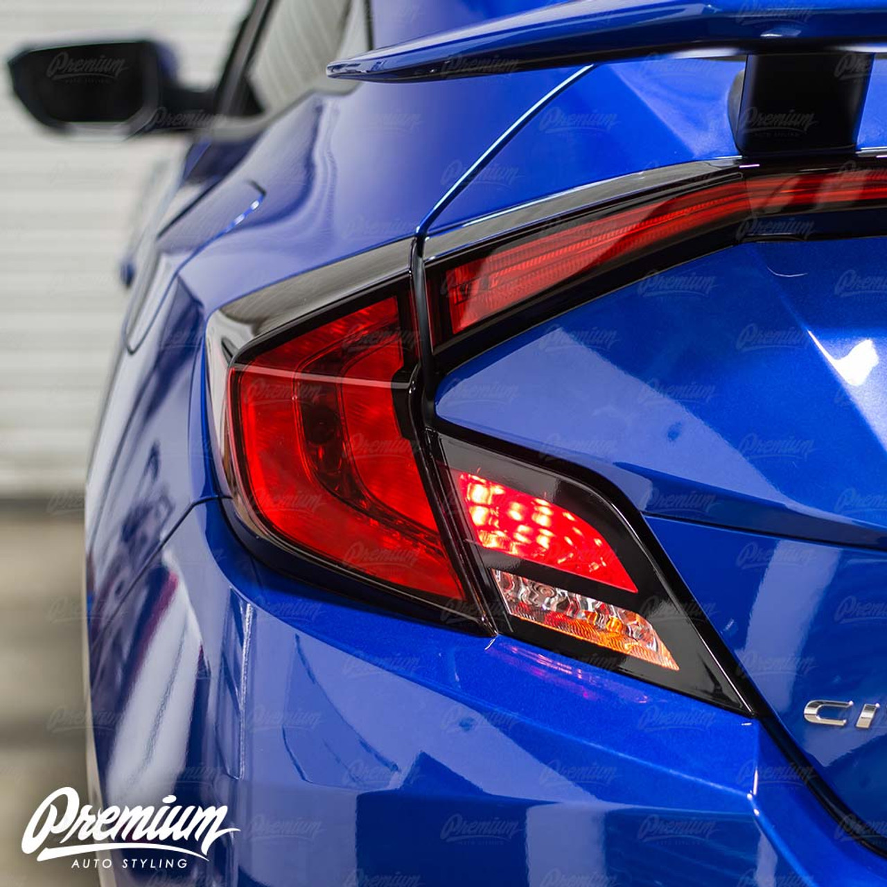 Custom Combo Black Tail Light Accent With Red Turn Signal Tint Overlay 16 Honda Civic Coupe Premium Auto Styling Custom Combo Black Tail Light Accent With Red Turn Signal Tint Overlay 16 Honda Civic Coupe Premium Auto Styling