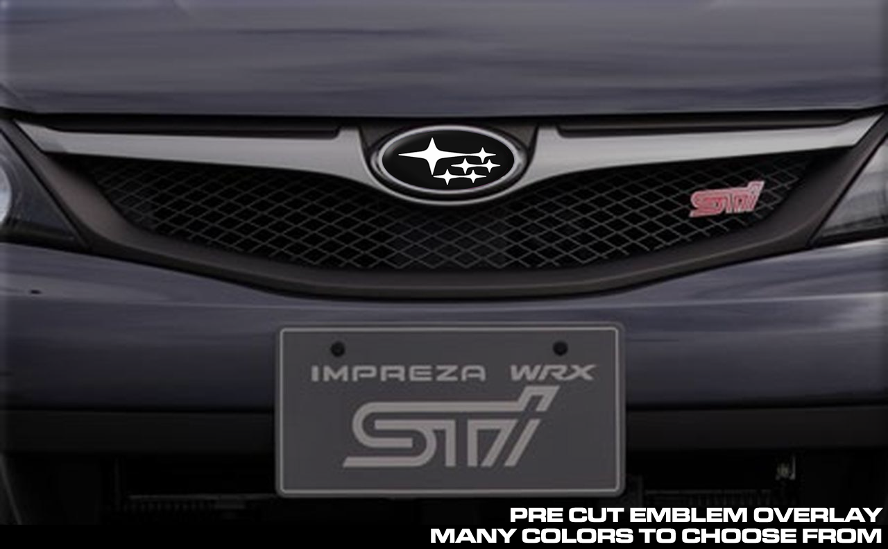 Front Rear Emblem Vinyl Overlay 08 14 Wrx Sti Sedan Premium Auto Styling