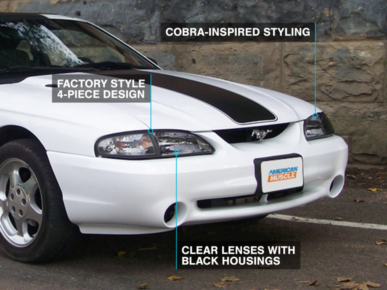 直営店に限定 Raxiom Headlights Style Cobra Series Axial Mustang 94-98 コミック・アニメ