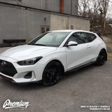 Pre-Cut American Flag Rear Quarter Window Decal - Satin Black / Satin Grey | 2018-2022 Hyundai Veloster Pre-Cut American Flag Rear Quarter Window Decal - Satin Black / Satin Grey | 2018-2022 Hyundai Veloster