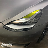 Headlight Eyelid Vinyl Accent Overlay v2 (Small) - Blackout | 2018+ Tesla Model 3