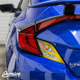 Tail Light with Custom Cut Out Accent Vinyl Overlay - Gloss Black | 2016-2020 Honda Civic Coupe